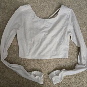 Cotton long sleeve crop top L